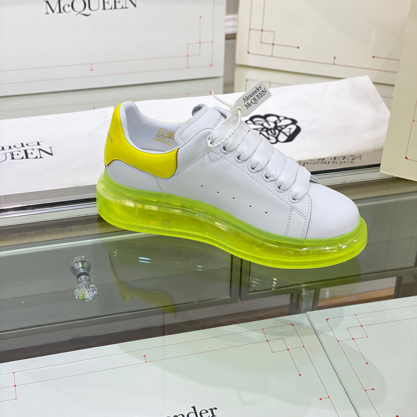Alexander Mqueen Air Platform Leather Sneakers - DopestKickz