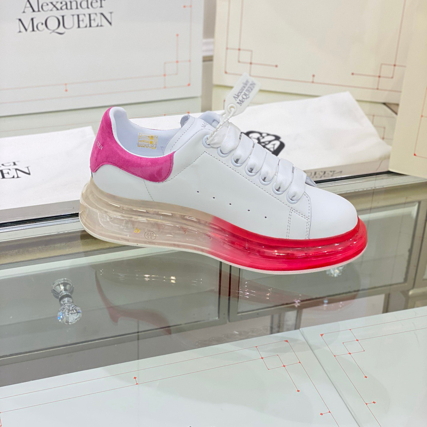 Alexander Mqueen Air Platform Leather Sneakers - DopestKickz