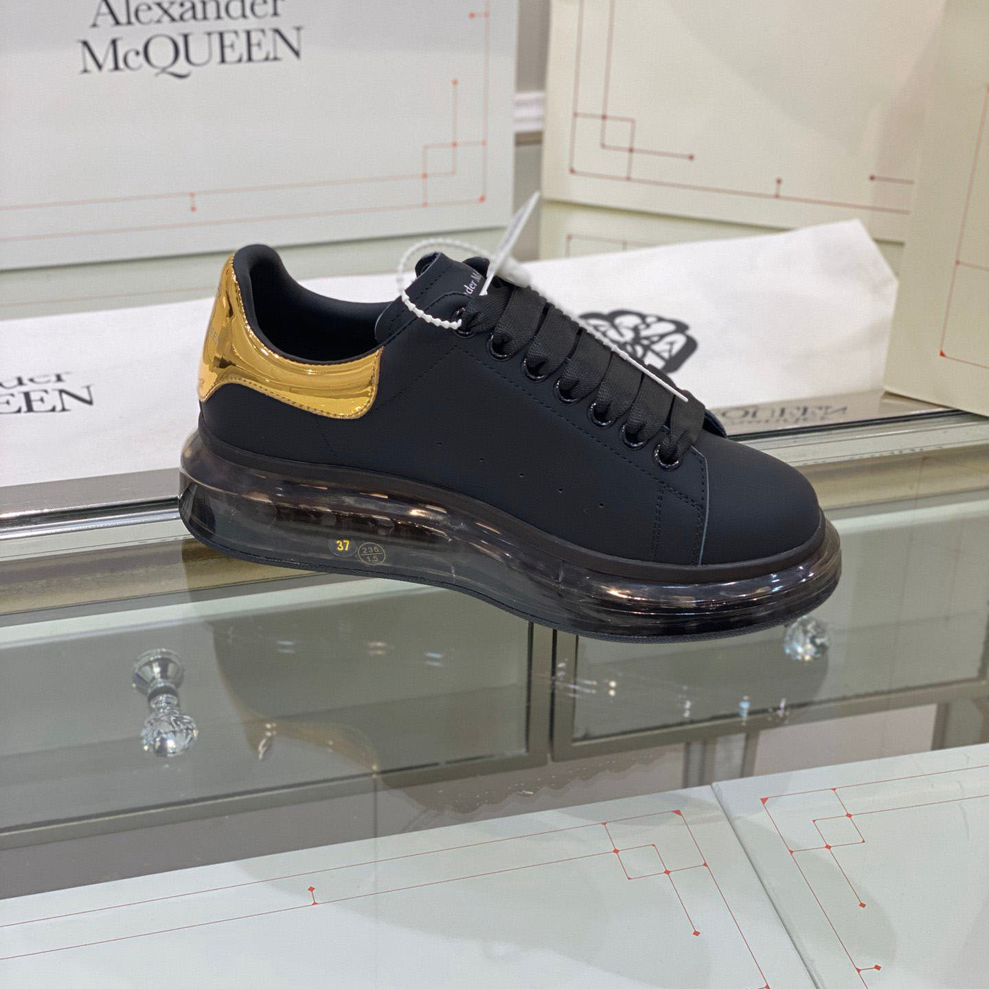 Alexander Mqueen Air Platform Leather Sneakers - DopestKickz