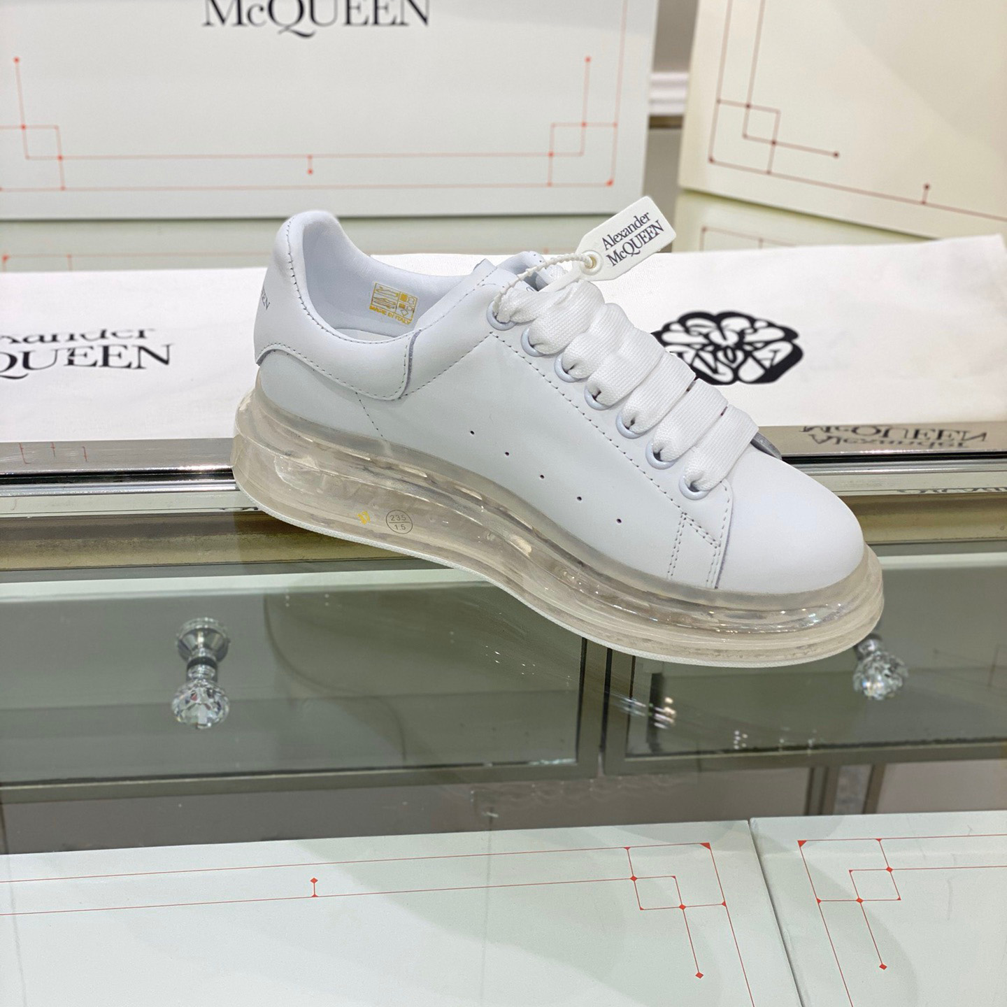 Alexander Mqueen Air Platform Leather Sneakers - DopestKickz