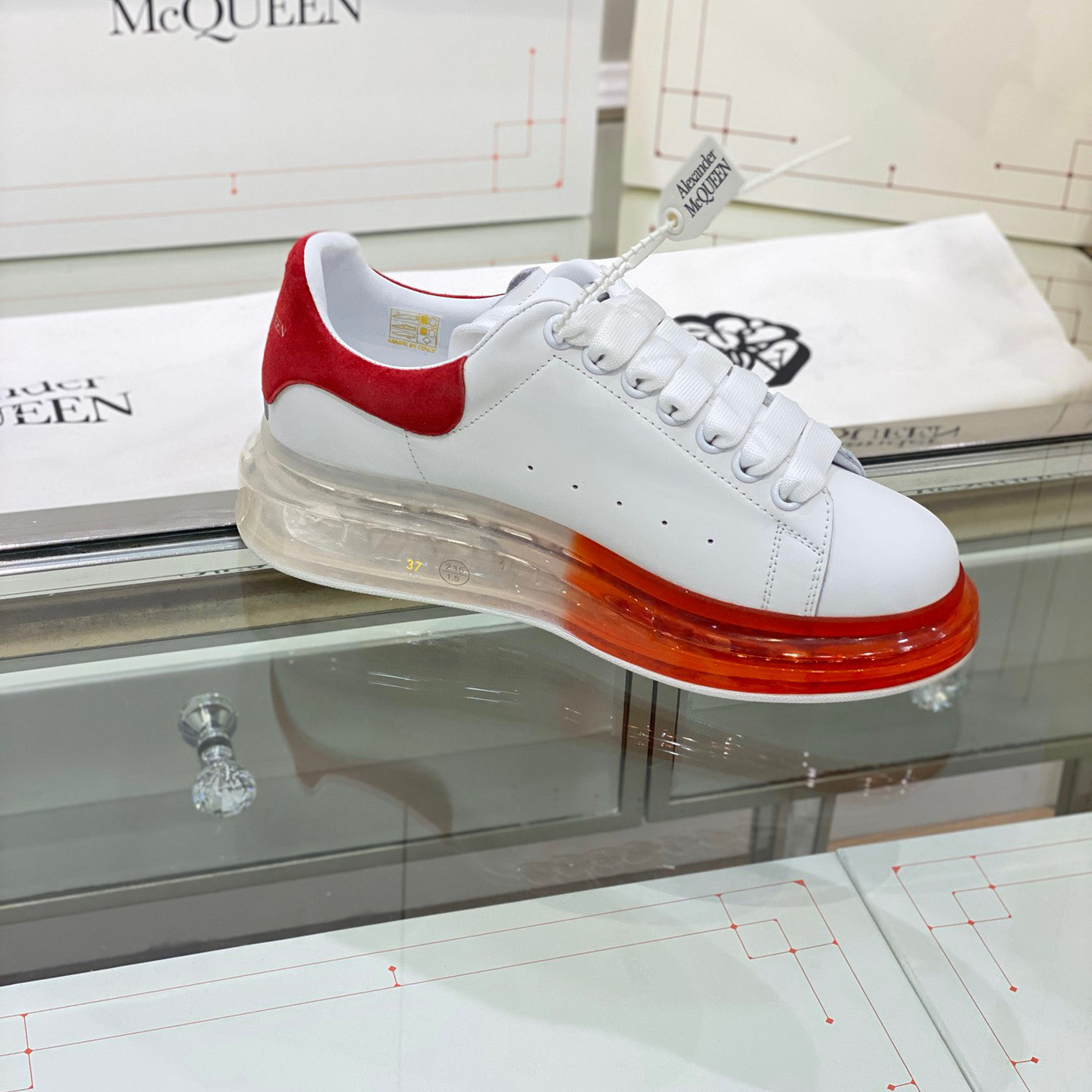 Alexander Mqueen Air Platform Leather Sneakers - DopestKickz