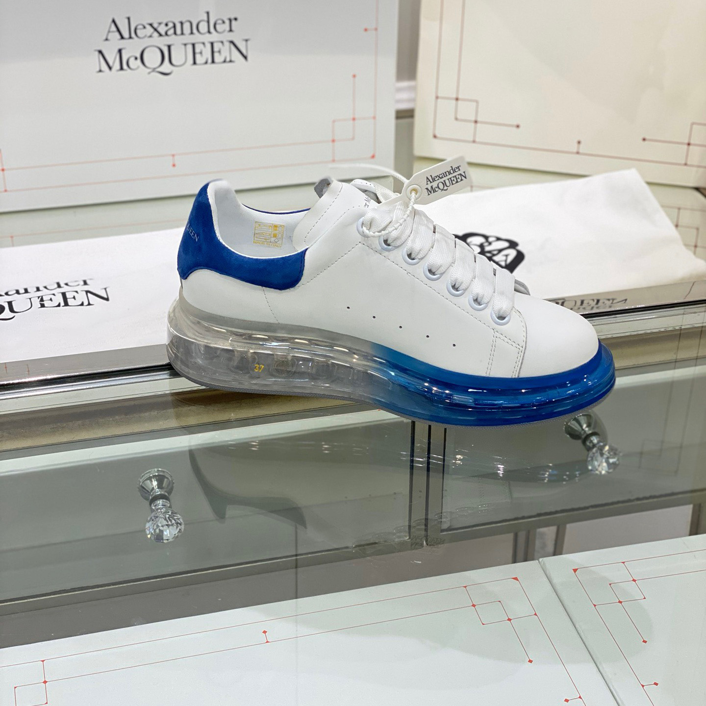 Alexander Mqueen Air Platform Leather Sneakers - DopestKickz