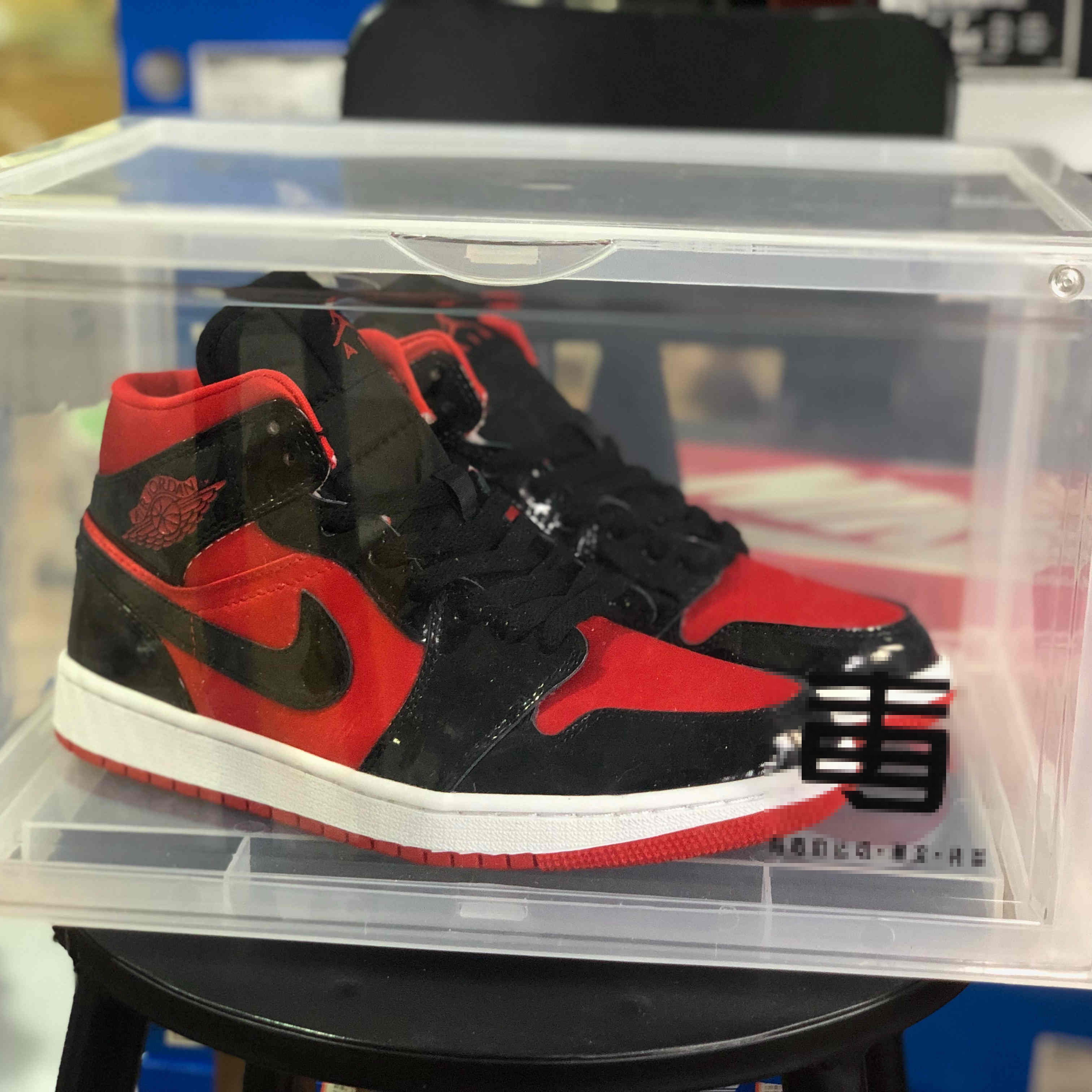 Jordan Air 1 Mid Black/Hot Punch BQ6472-600  - DopestKickz