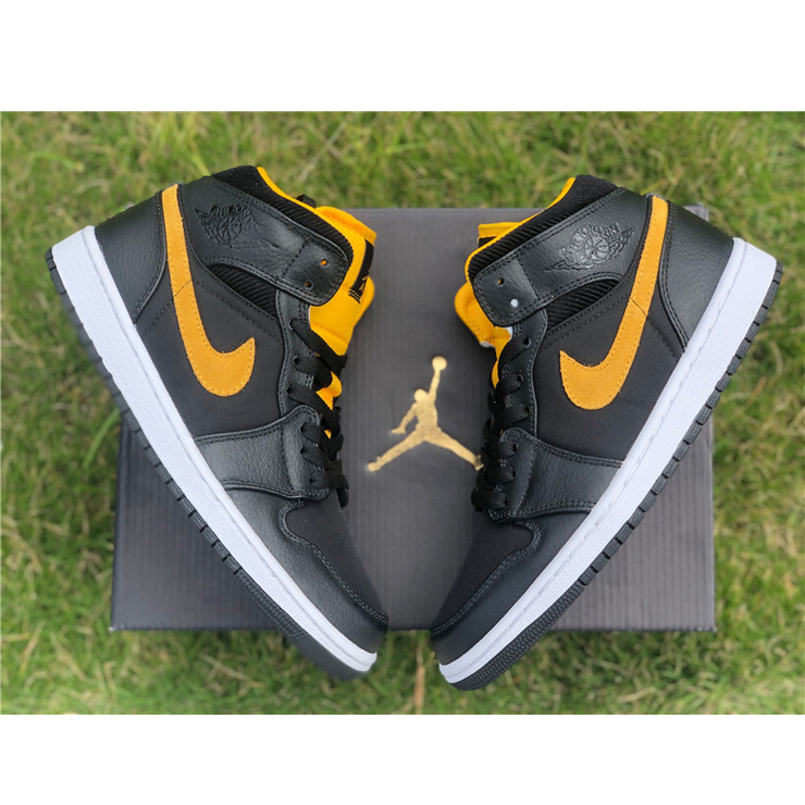 Jordan Air 1 Mid Black University Gold CI9352-001  - DopestKickz