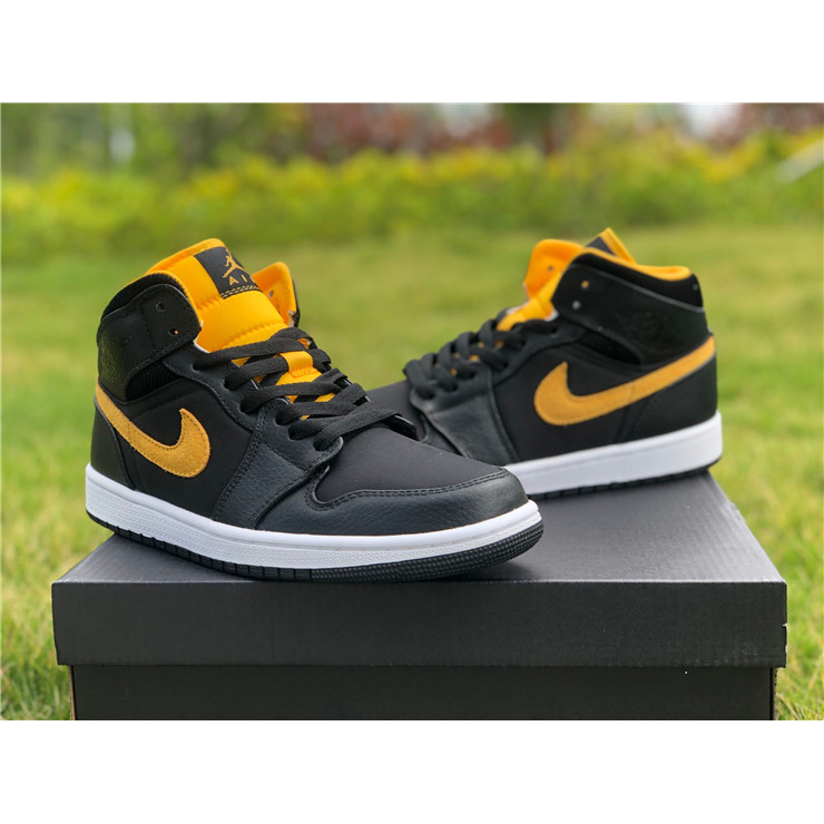Jordan Air 1 Mid Black University Gold CI9352-001  - DopestKickz