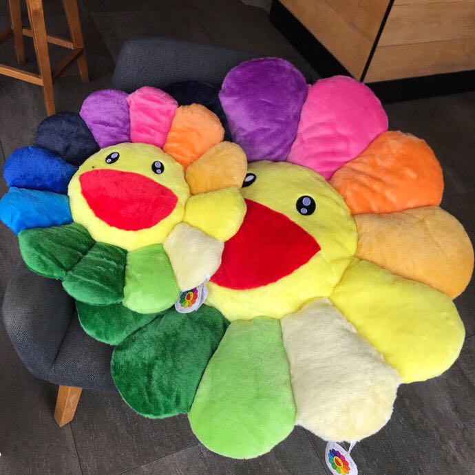 Takashi Murakami Smile On Rainbow Flower Plush Toys （Small / 60cm） - DopestKickz