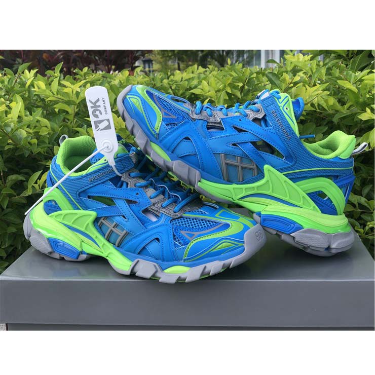 Balenciaga Blue & Green Track.2 Sneakers - DopestKickz