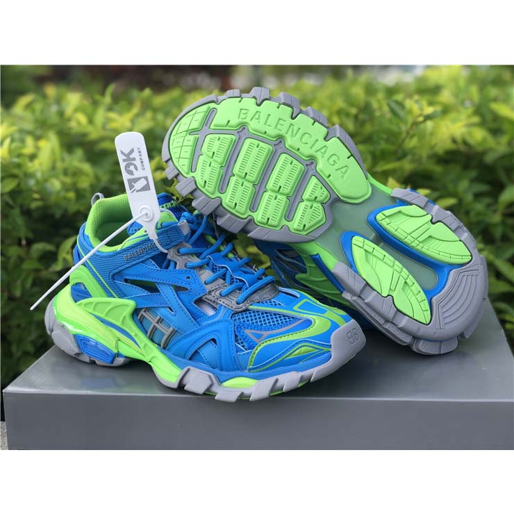 Balenciaga Blue & Green Track.2 Sneakers - DopestKickz