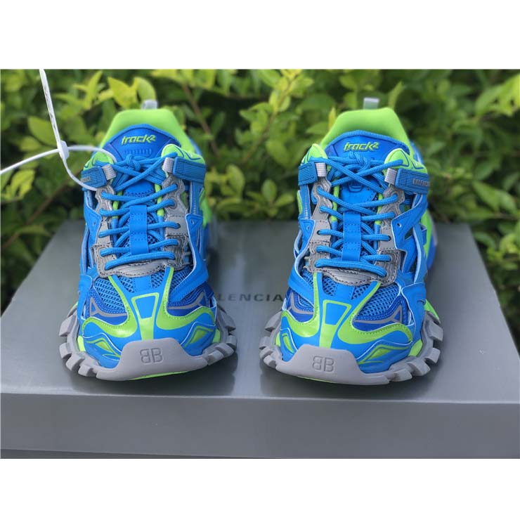Balenciaga Blue & Green Track.2 Sneakers - DopestKickz