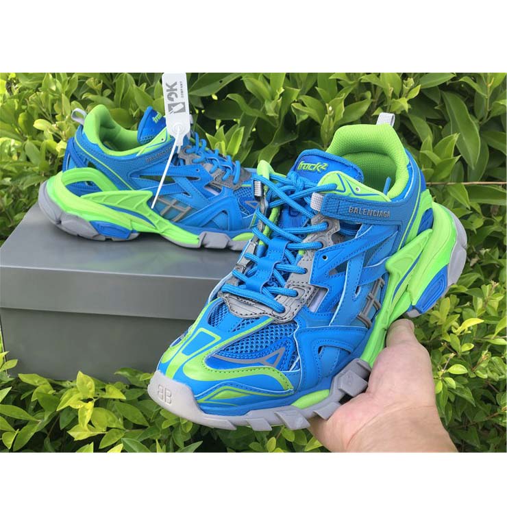 Balenciaga Blue & Green Track.2 Sneakers - DopestKickz