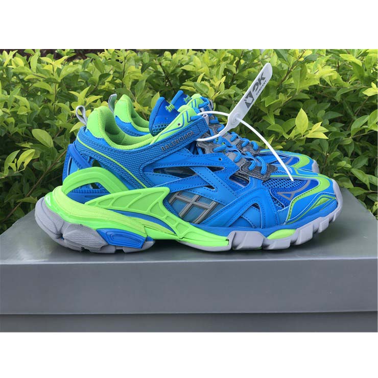 Balenciaga Blue & Green Track.2 Sneakers - DopestKickz