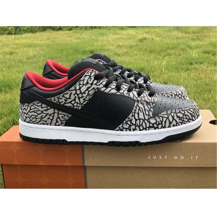 Nike Dunk SB Low Supreme Black Cement - DopestKickz