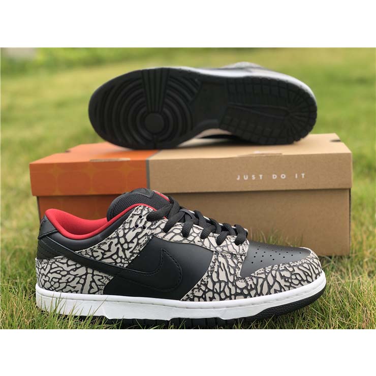 Nike Dunk SB Low Supreme Black Cement - DopestKickz