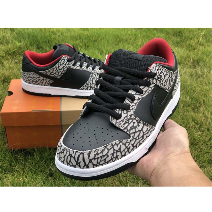 Nike Dunk SB Low Supreme Black Cement - DopestKickz