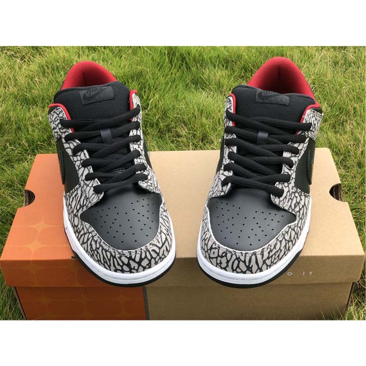 Nike Dunk SB Low Supreme Black Cement - DopestKickz