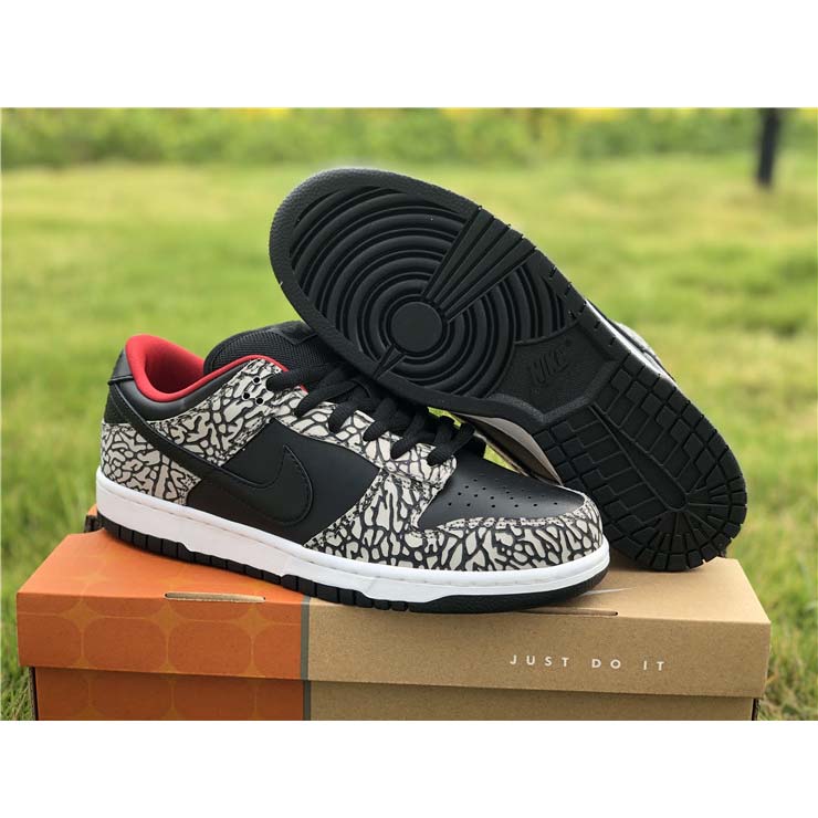 Nike Dunk SB Low Supreme Black Cement - DopestKickz