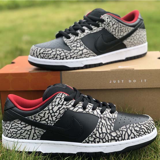 Nike Dunk SB Low Supreme Black Cement - DopestKickz