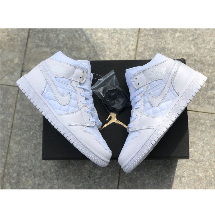 Jordan Air 1 Mid White Quilted DB6078-100 - DopestKickz