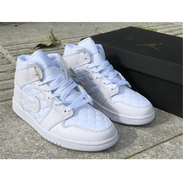 Jordan Air 1 Mid White Quilted DB6078-100 - DopestKickz
