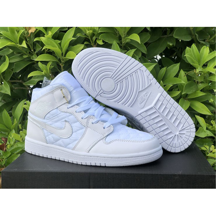 Jordan Air 1 Mid White Quilted DB6078-100 - DopestKickz
