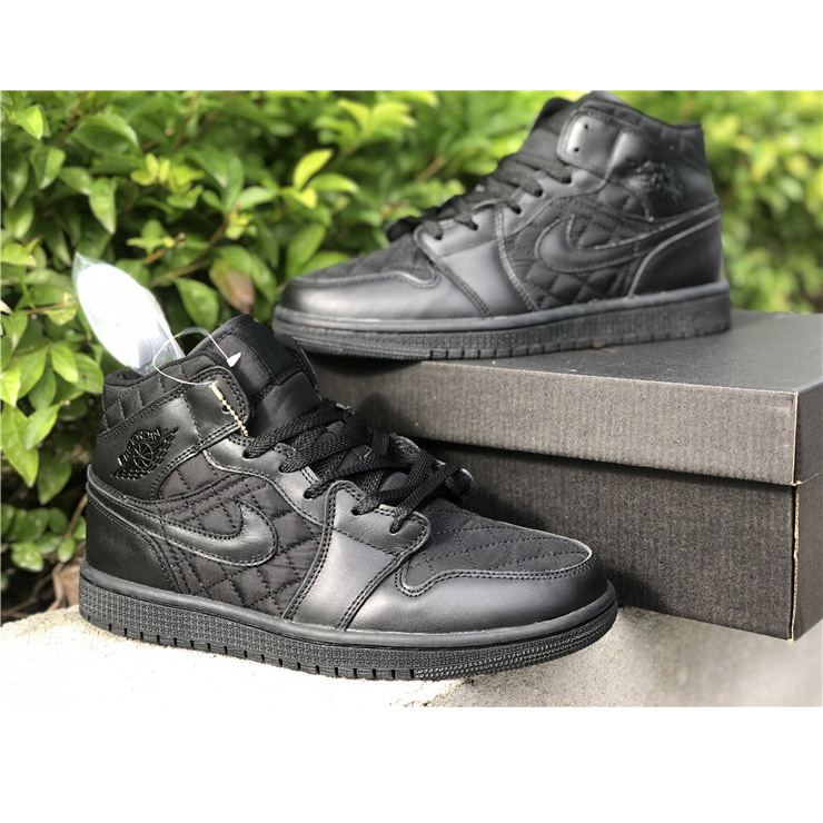 Jordan Air 1 Mid Black Quilted DB6078-001 - DopestKickz