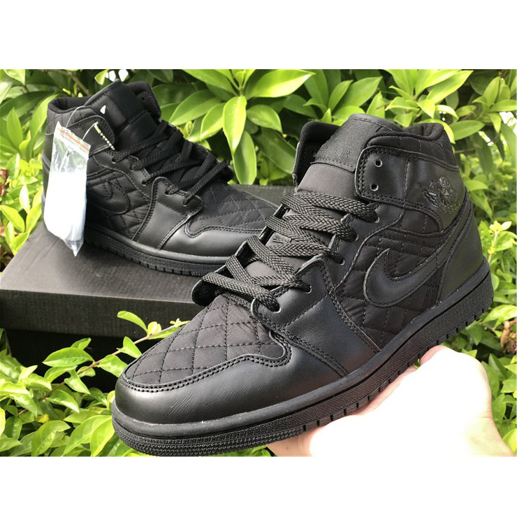 Jordan Air 1 Mid Black Quilted DB6078-001 - DopestKickz