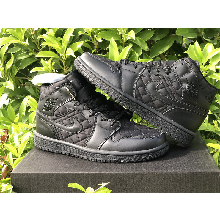 Jordan Air 1 Mid Black Quilted DB6078-001 - DopestKickz