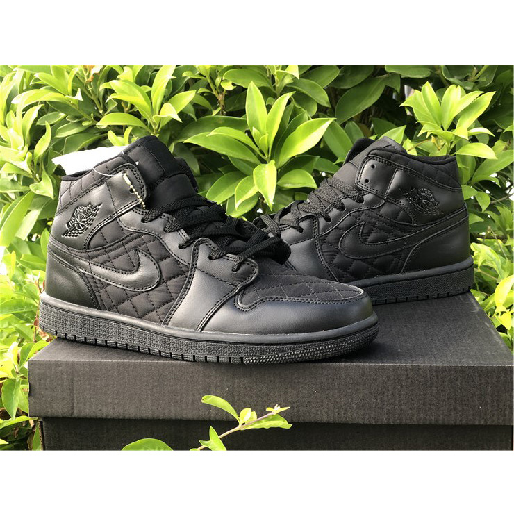 Jordan Air 1 Mid Black Quilted DB6078-001 - DopestKickz