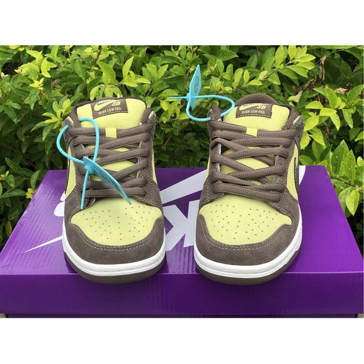 Nike  SB Dunk Low Pro Dark Brown Light Yellow Shoes - DopestKickz