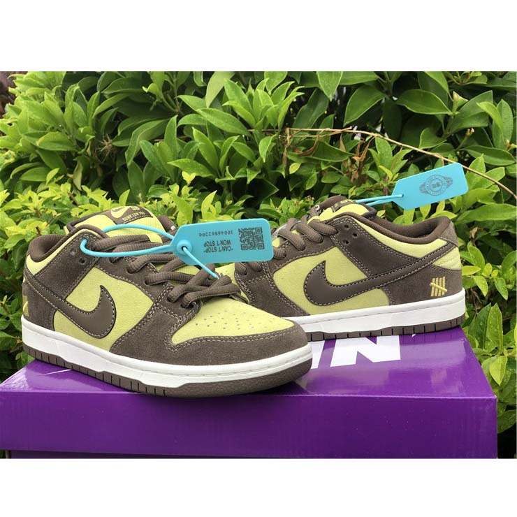 Nike  SB Dunk Low Pro Dark Brown Light Yellow Shoes - DopestKickz