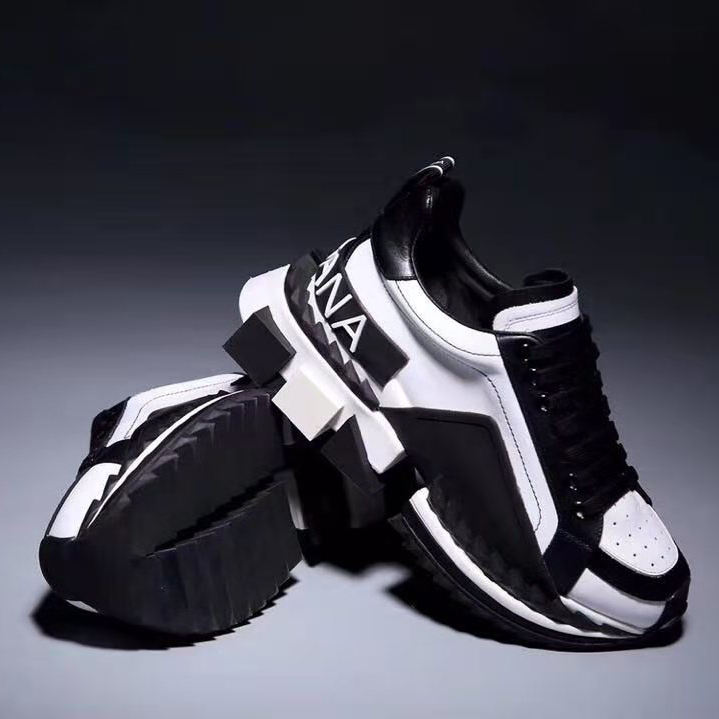 Dolce & Gabbana Super King Two Color Leather Sneakers - DopestKickz