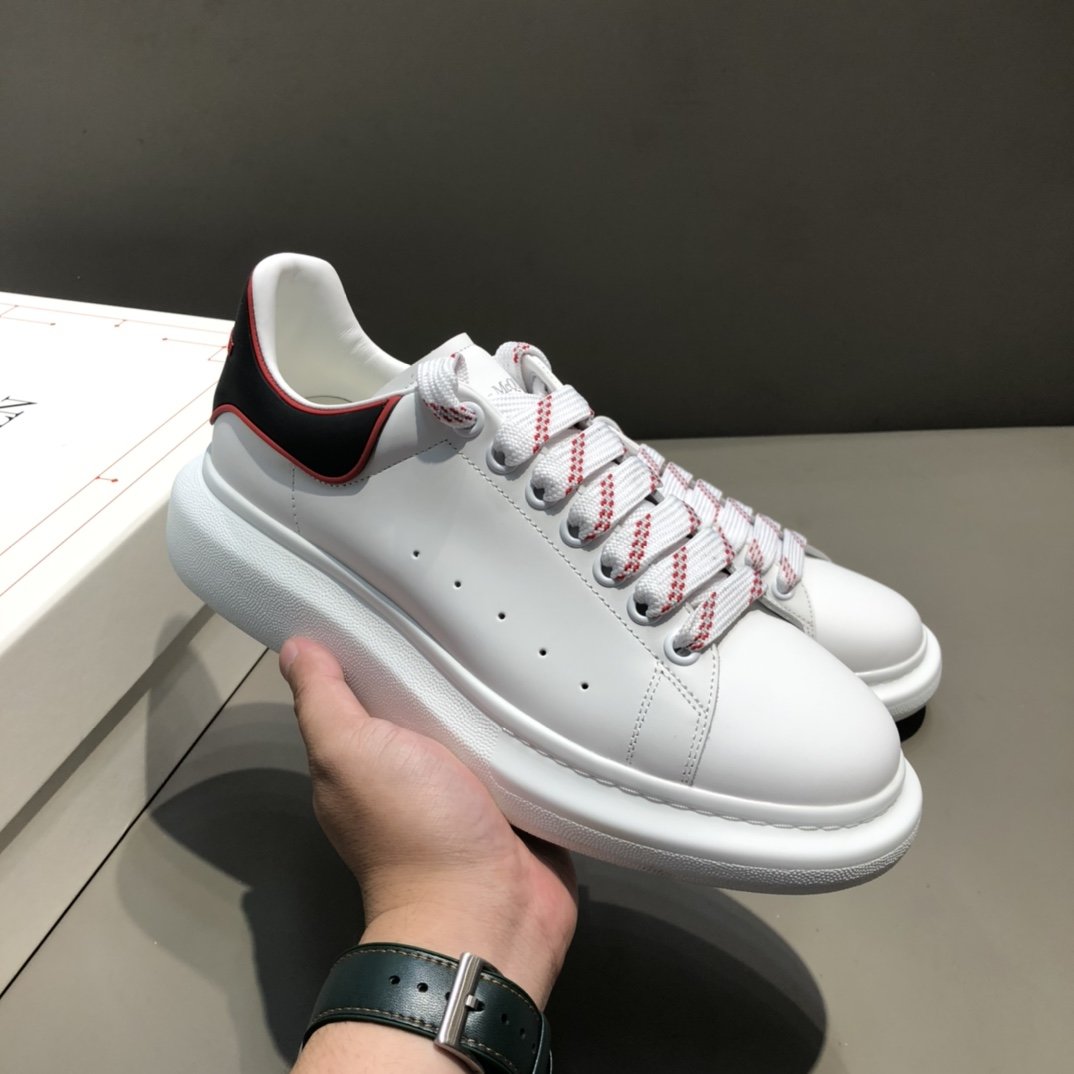Alexander Mqueen Raised-Sole Low-Top Leather Trainers - DopestKickz