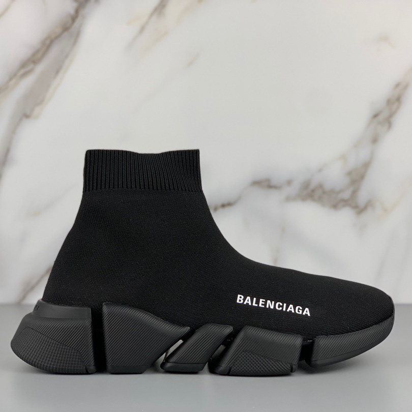Balenciaga Black Speed.2 Lt Knit Sole - DopestKickz