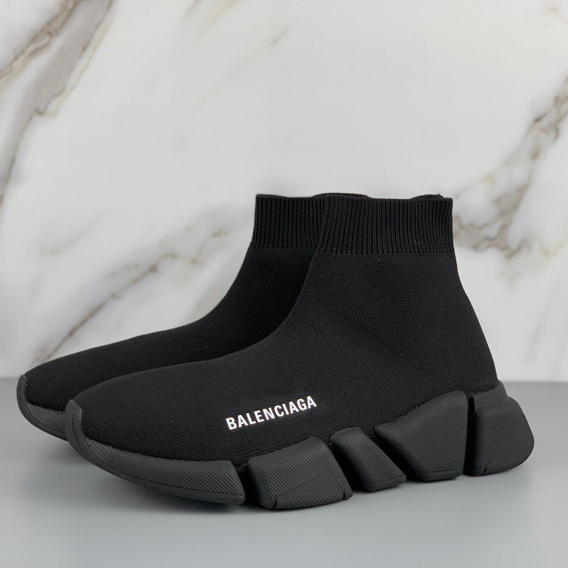 Balenciaga Black Speed.2 Lt Knit Sole - DopestKickz