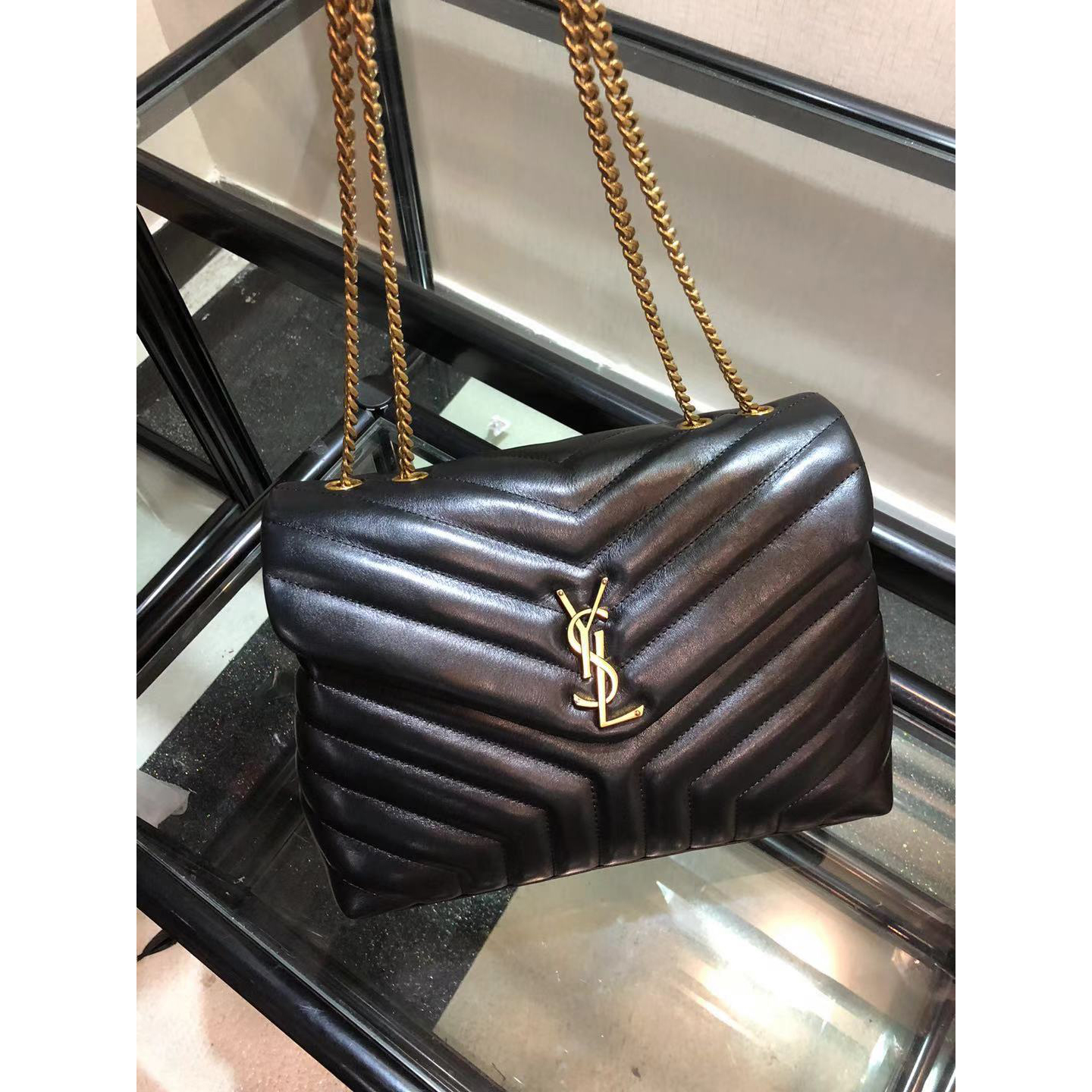 Saint Laurent Logo Print Shoulder Bag (31cm) - DopestKickz