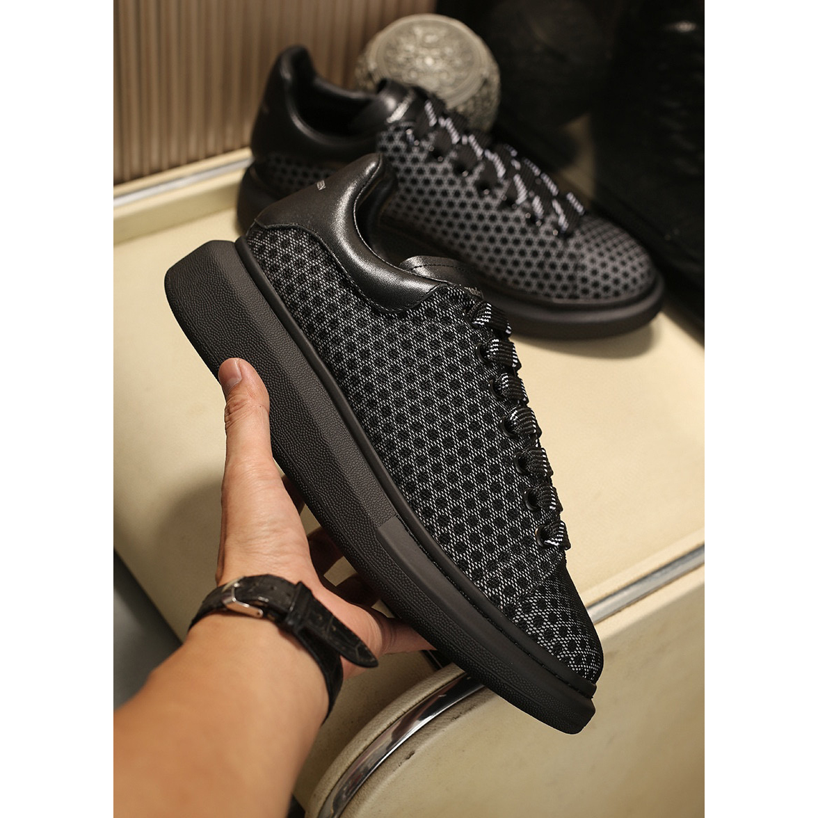 Alexander Mqueen Low Top Sneakers Black - DopestKickz