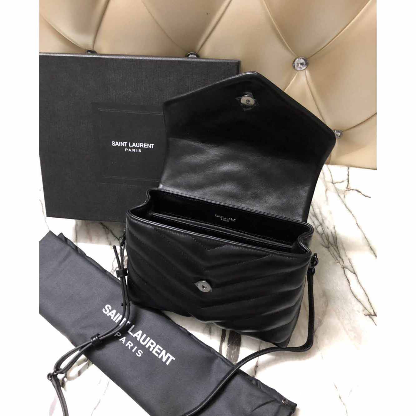 Saint Laurent Black Leather Shoulder Bag  - DopestKickz