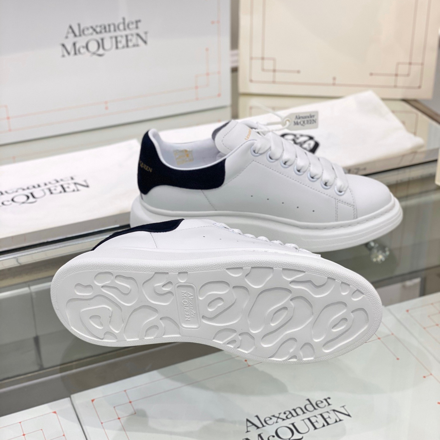 Alexander Mqueen Air Platform Suede Leather Sneakers  - DopestKickz