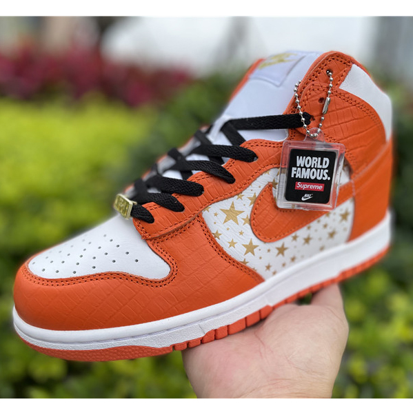 Nike Dunk High Pro SB Supreme Orange Stars - DopestKickz