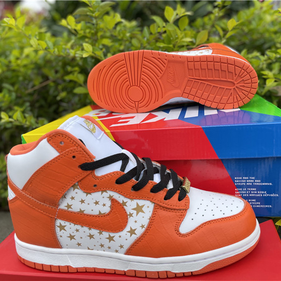 Nike Dunk High Pro SB Supreme Orange Stars - DopestKickz