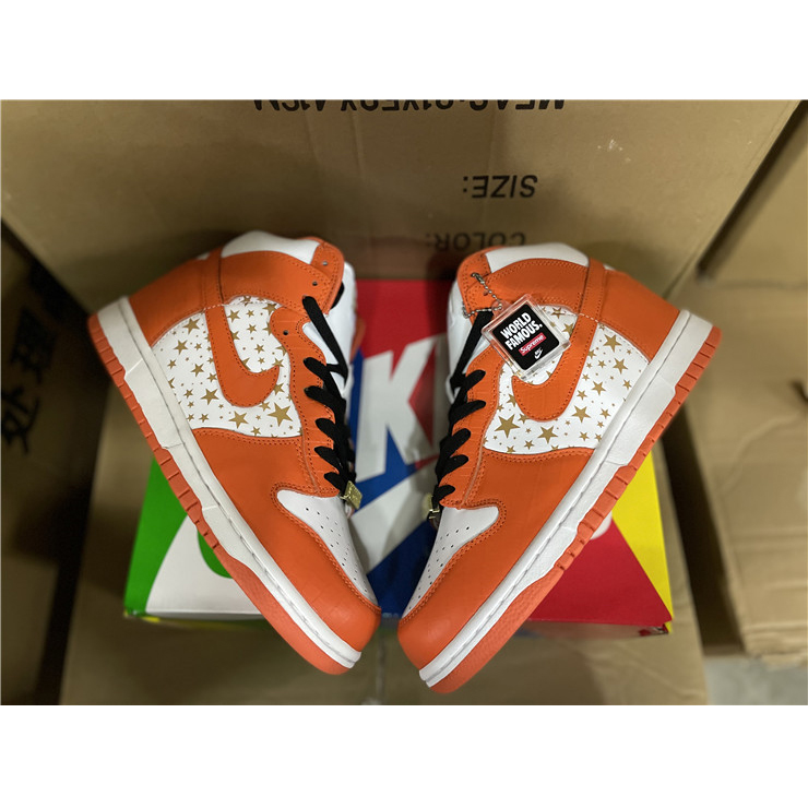 Nike Dunk High Pro SB Supreme Orange Stars - DopestKickz