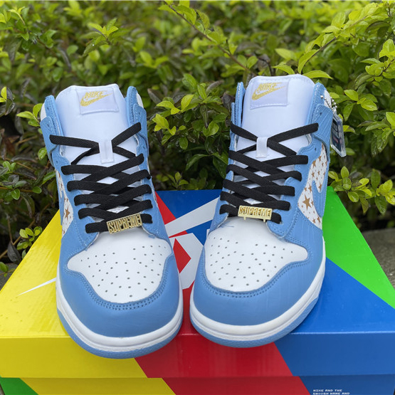 Nike Dunk High Pro SB Supreme Blue Stars 307385-141 - DopestKickz