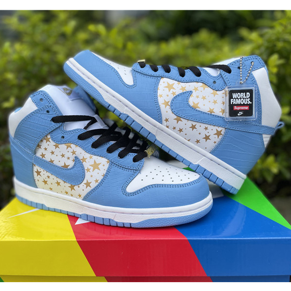 Nike Dunk High Pro SB Supreme Blue Stars 307385-141 - DopestKickz