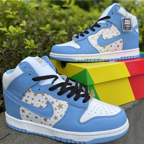 Nike Dunk High Pro SB Supreme Blue Stars 307385-141 - DopestKickz