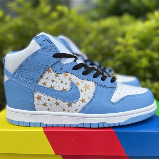Nike Dunk High Pro SB Supreme Blue Stars 307385-141 - DopestKickz