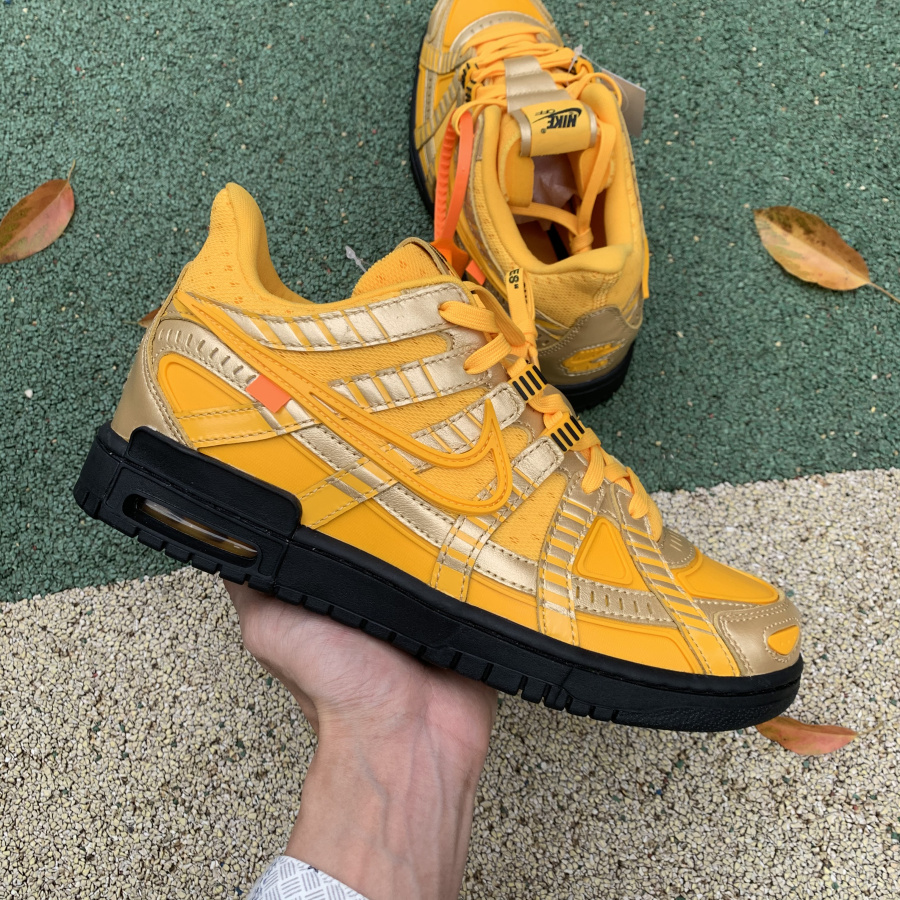 Nike Air Rubber Dunk Off-White University Gold - DopestKickz