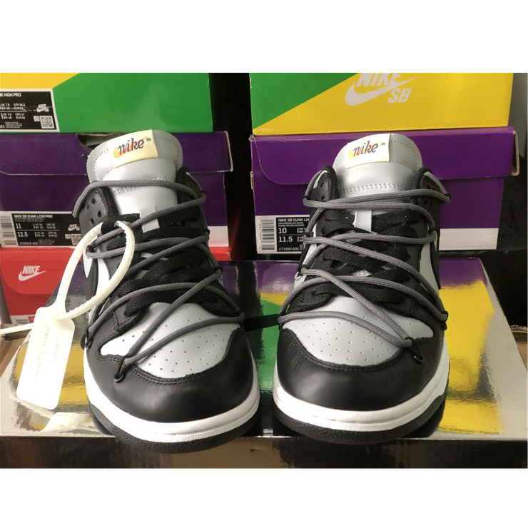 Off-White X Nike Dunk Low Grey Black CT0856-007 - DopestKickz