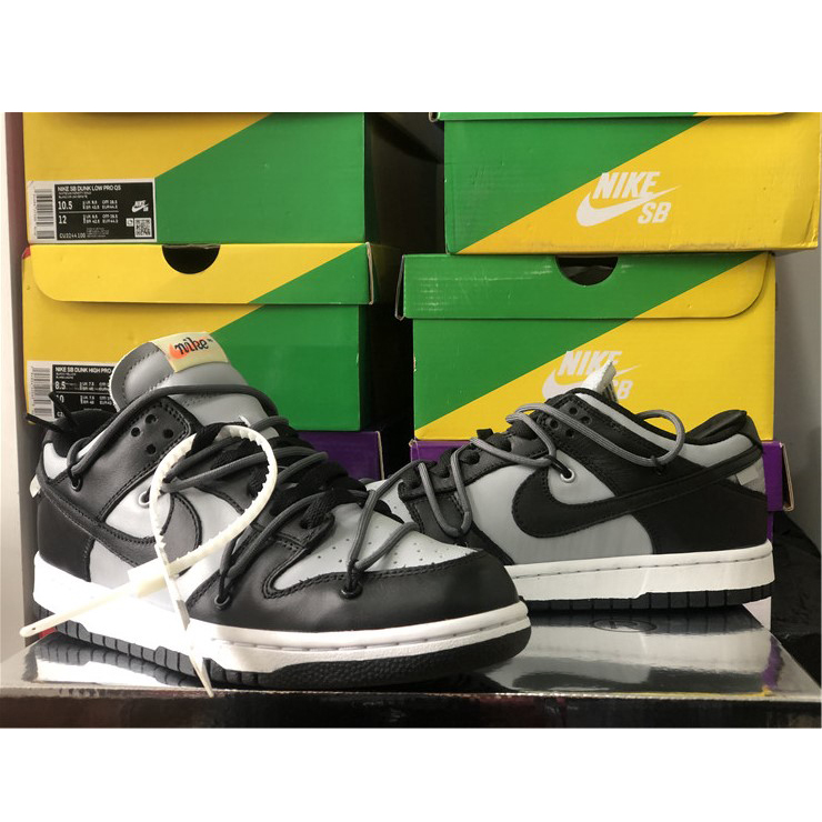 Off-White X Nike Dunk Low Grey Black CT0856-007 - DopestKickz