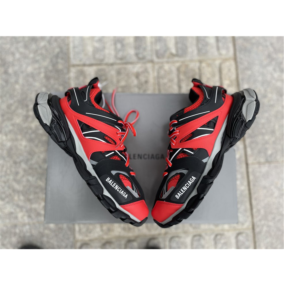 Balenciaga Track Sneakers In Red Grey Black - DopestKickz