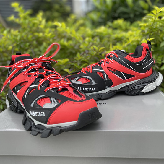 Balenciaga Track Sneakers In Red Grey Black - DopestKickz